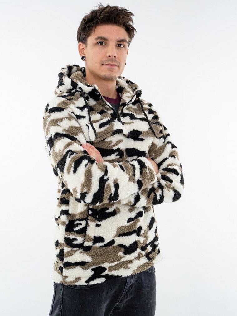 Bluza Z Kapturem Rozpinana Do Połowy SherpaUrban Classics TB3143 Camo