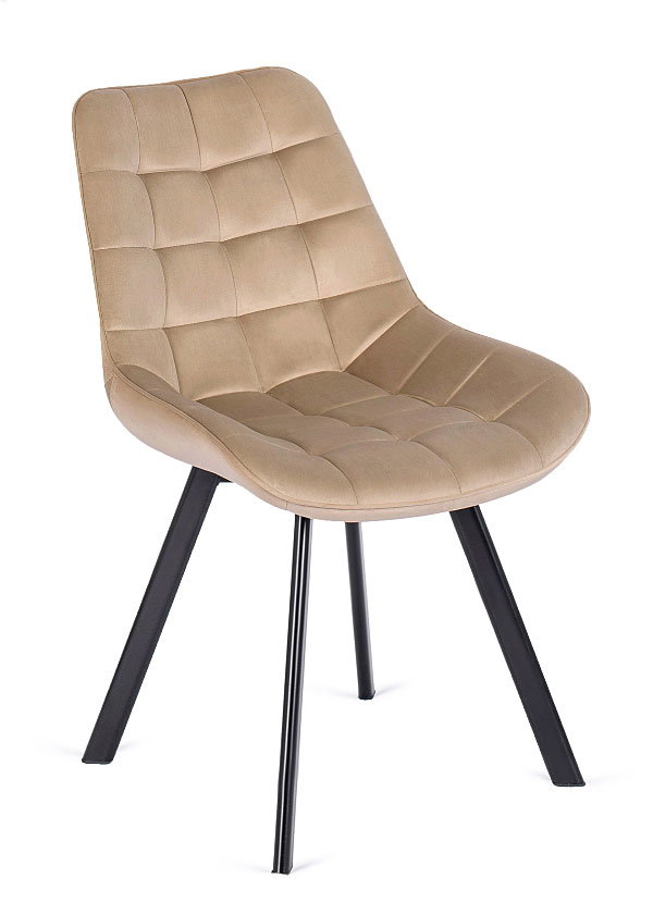 Beżowe nowoczesne pikowane krzesło - Ivos