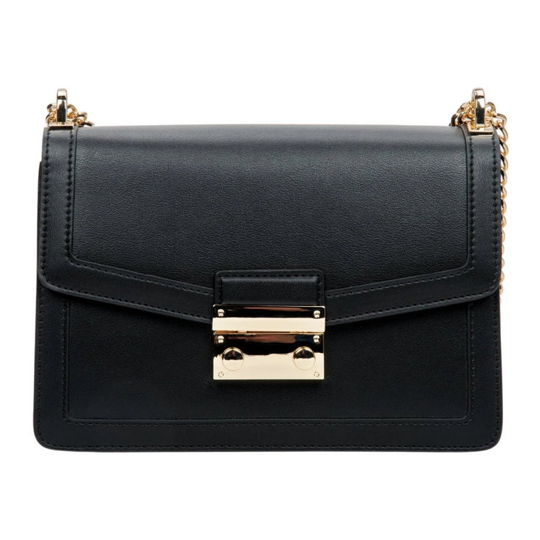 Womens Small Black Leather Chain Handbag Estro Er00110648 Estro