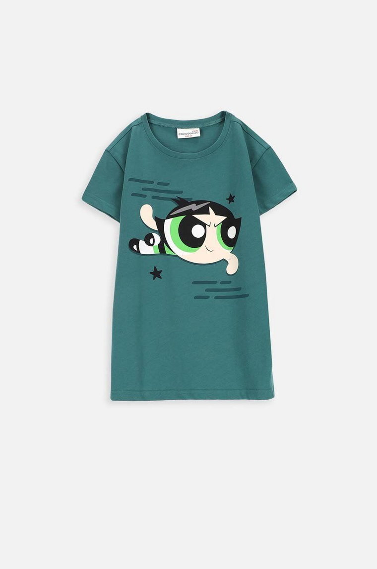 Coccodrillo t-shirt bawełniany dziecięcy kolor zielony