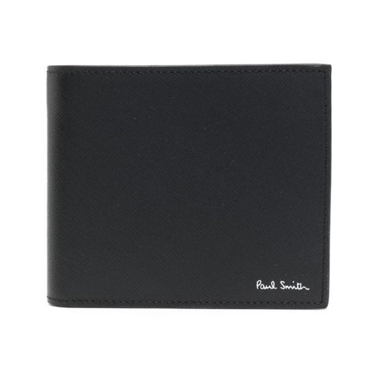 Czarny Męski Portfel Bifold Mini Paul Smith