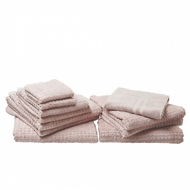 Komplet 11 ręczników bawełniany różowy ATAI kod: 4251682258555