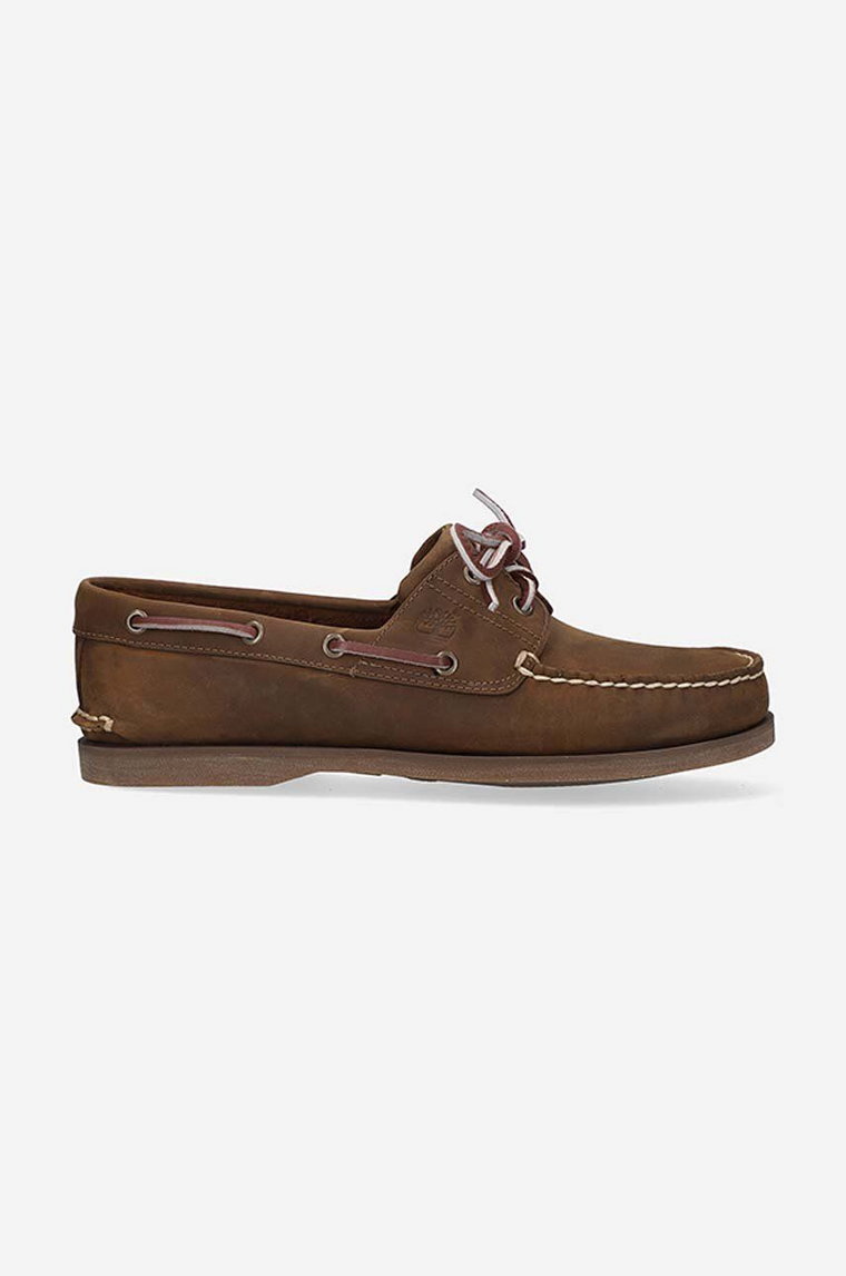 Timberland mokasyny zamszowe Classic Boat 2 Eye męskie kolor brązowy 1001R-BROWN