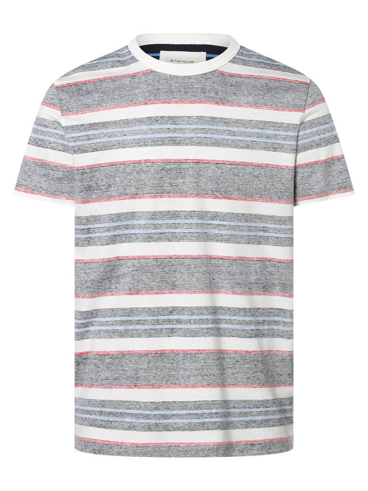 Tom Tailor - T-shirt męski, niebieski|biały|czerwony