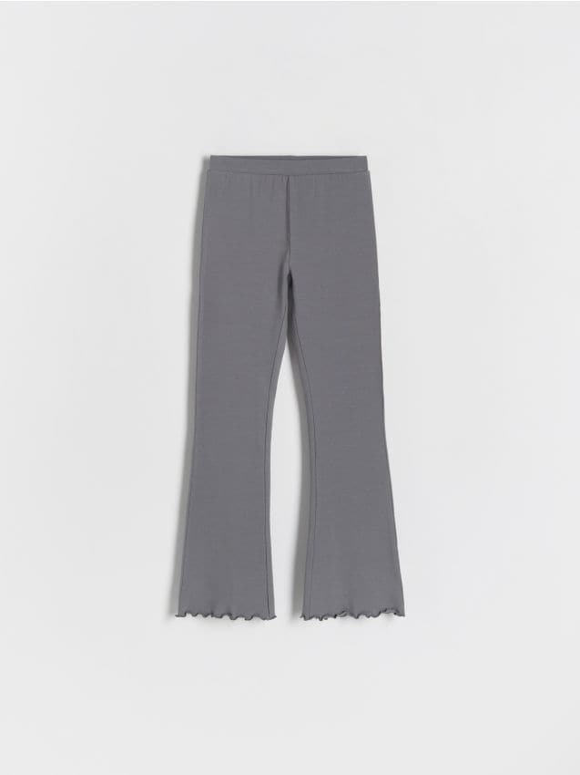 Reserved - Bawełniane spodnie flare - ciemnoszary