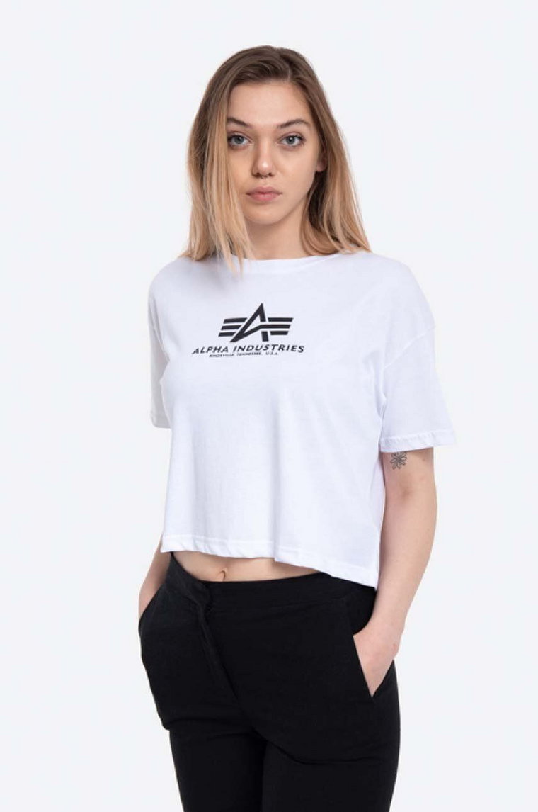 Alpha Industries t-shirt bawełniany Basic T COS kolor biały 116050.09-BIALY