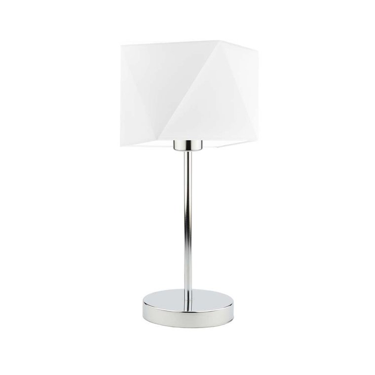 Lampka nocna LYSNE Wuhu, 60 W, E27, biała/chrom, 43x23 cm