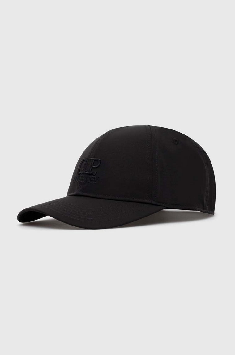 C.P. Company czapka z daszkiem Chrome-R Logo Cap kolor czarny z aplikacją 16CMAC147A005904A