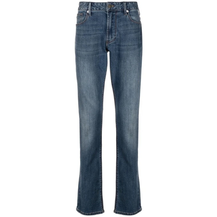 Logo-Plaque Straight-Leg Jeans Emporio Armani