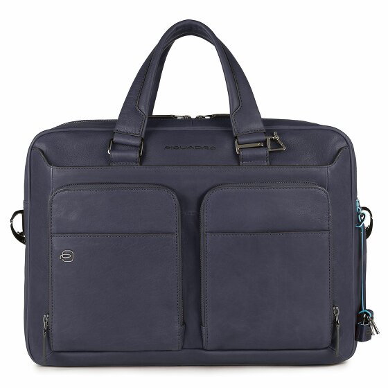 Piquadro Czarny Square Briefcase 39 cm komora na laptopa blue4