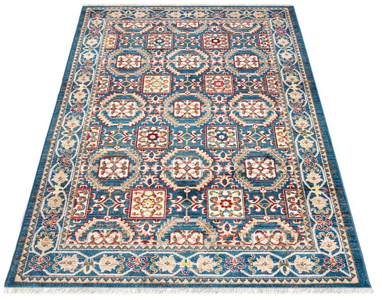 Niebieski retro dywan w perski wzór - Iraz 6X