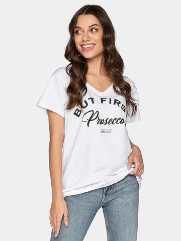 PLNY LALA T-shirt w kolorze białym