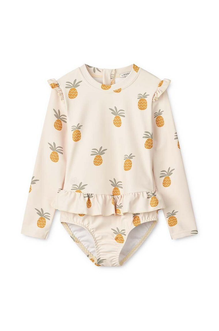 Liewood jednoczęściowy strój kąpielowy dziecięcy Sille Printed Swimsuit kolor żółty