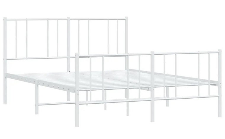Białe pojedyncze łóżko metalowe 90x200 cm - Privex
