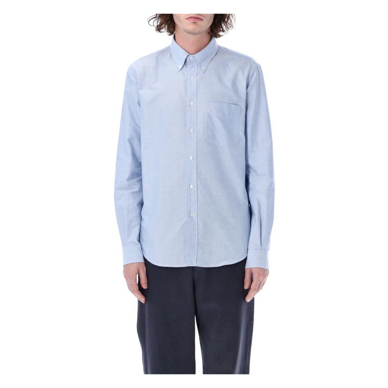Lekka niebieska koszula Ss23 z bawełny Oxford Aspesi