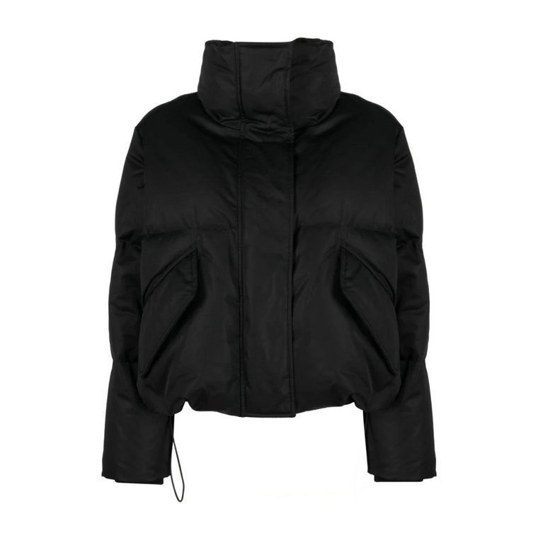 Czarna pikowana kurtka z motywem cyfr MM6 Maison Margiela