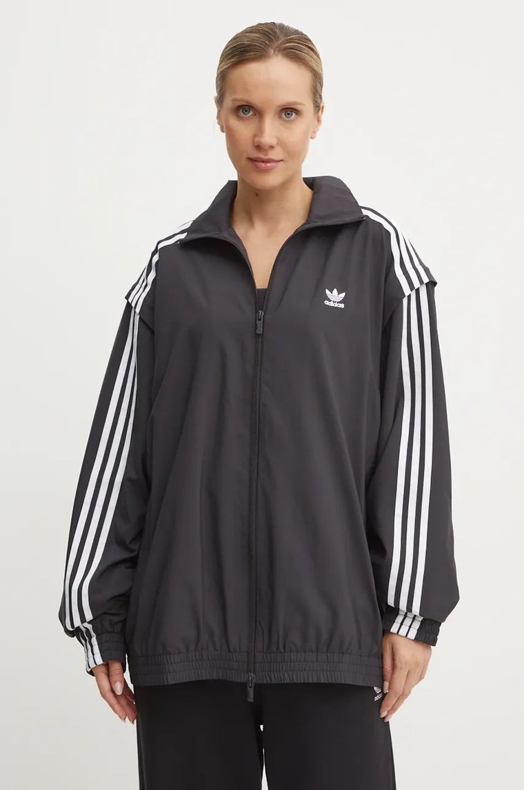 adidas Originals bluza Oversized Zip Off Tracktop damska kolor czarny  JM9251