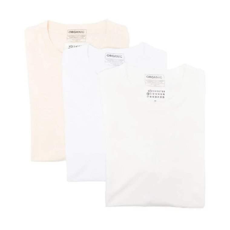 Białe Bawełniane Koszulki Pakiet Trzy Maison Margiela