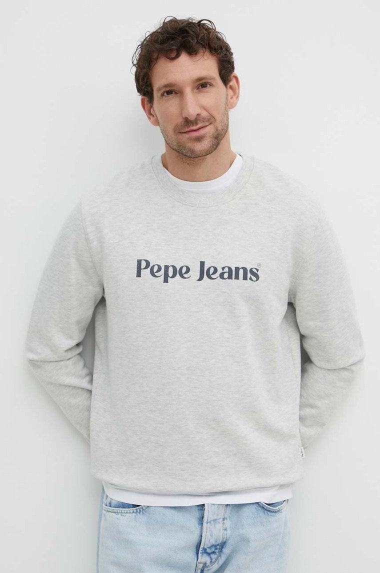 Pepe Jeans bluza REGIS męska kolor szary z nadrukiem PM582667