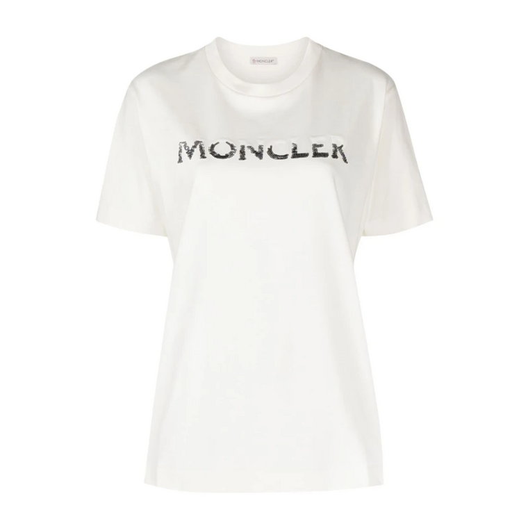 Koszulka z cekinami z bawełny Moncler