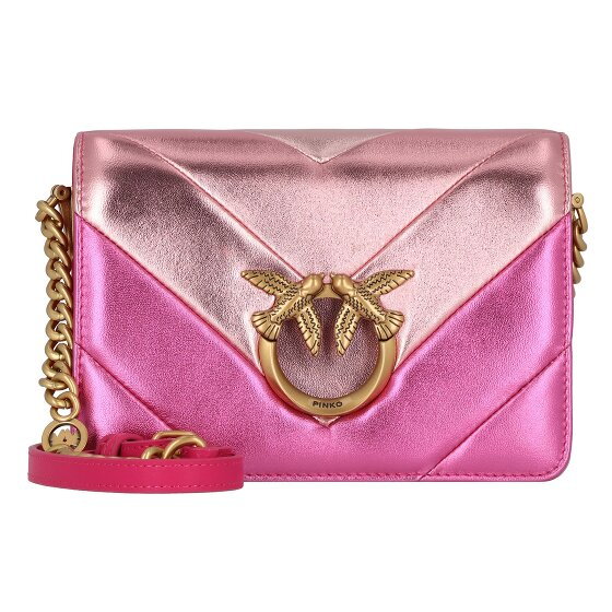 PINKO Love Click Torba na ramię Skórzany 19 cm bubble pink multi.-antique gold