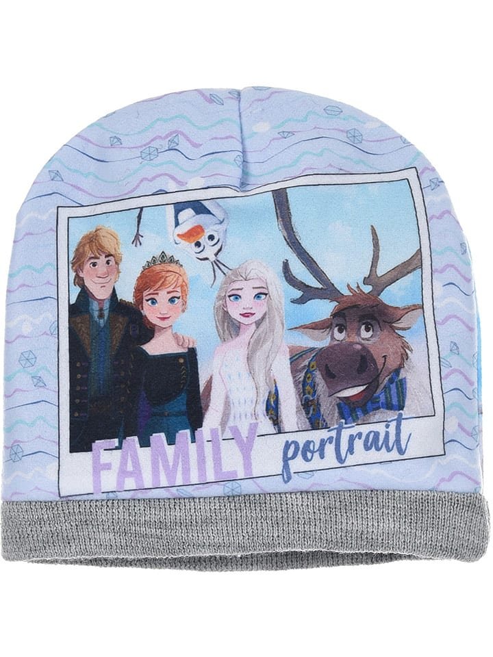 Disney Frozen Dwustronna czapka beanie "Kraina Lodu" w kolorze błękitnym