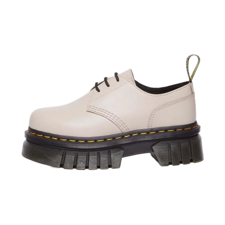 Ivory Buty na Płaskiej Podeszwie z Wyrazistym Designem Dr. Martens