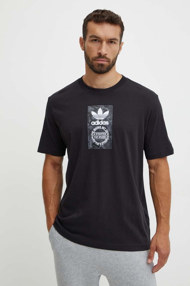 adidas Originals t-shirt bawełniany męski kolor czarny z nadrukiem IZ2516