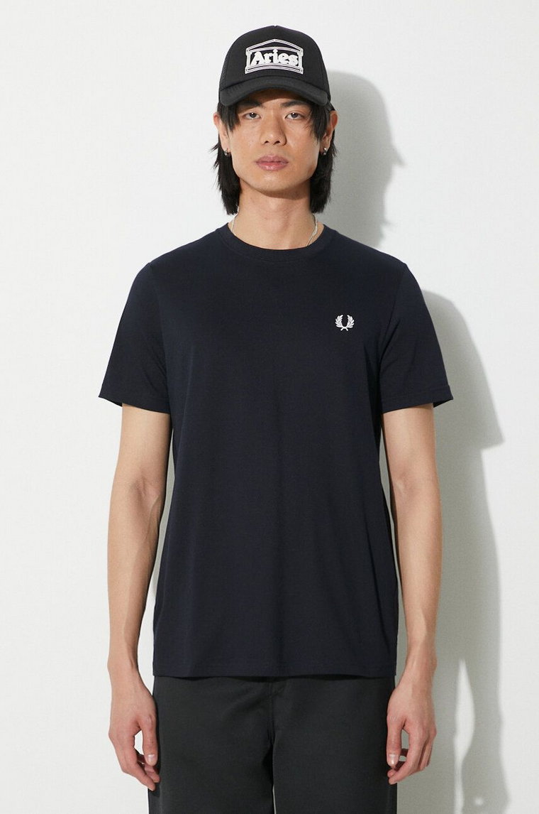 Fred Perry t-shirt bawełniany Crew Neck T-Shirt męski kolor granatowy gładki M1600.608