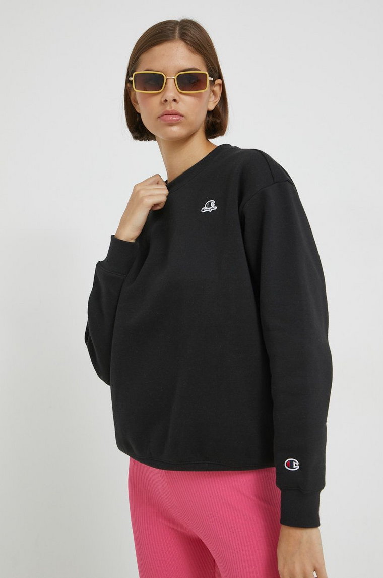 Champion bluza damska kolor czarny gładka 115483-FLAN