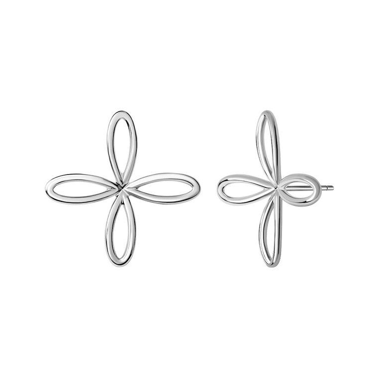 Kolczyki srebrne - kwiaty - Rosalie