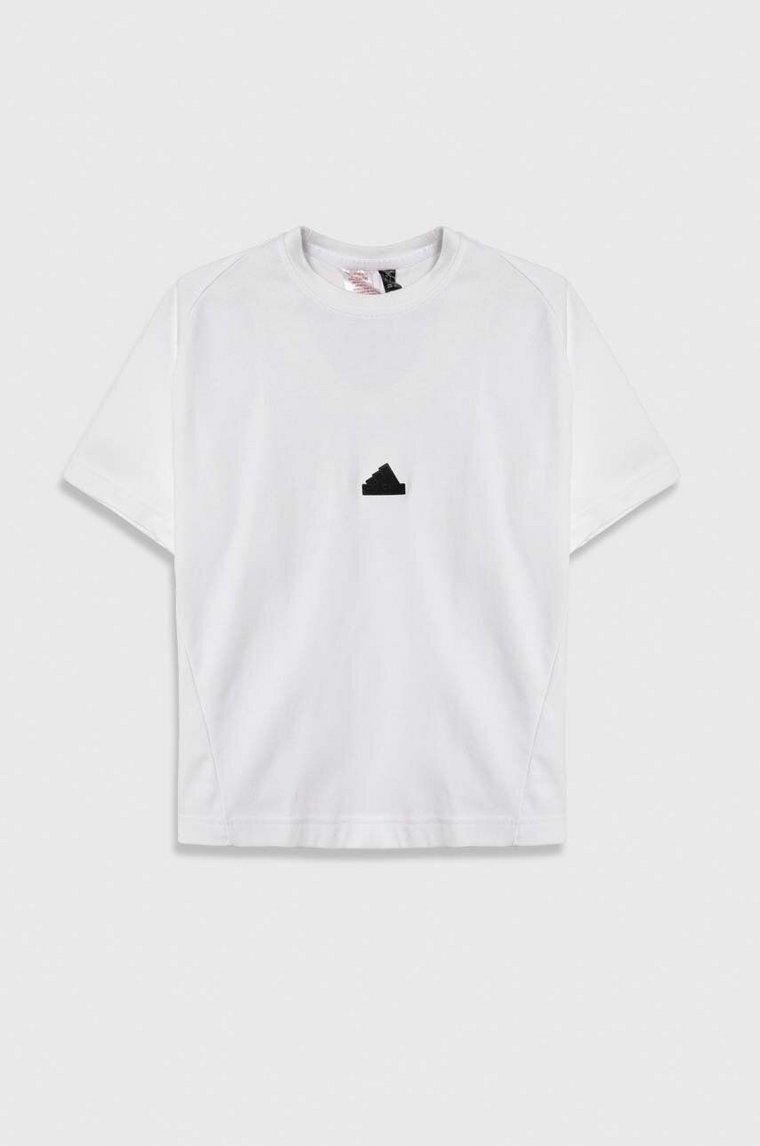 adidas t-shirt dziecięcy kolor biały z aplikacją
