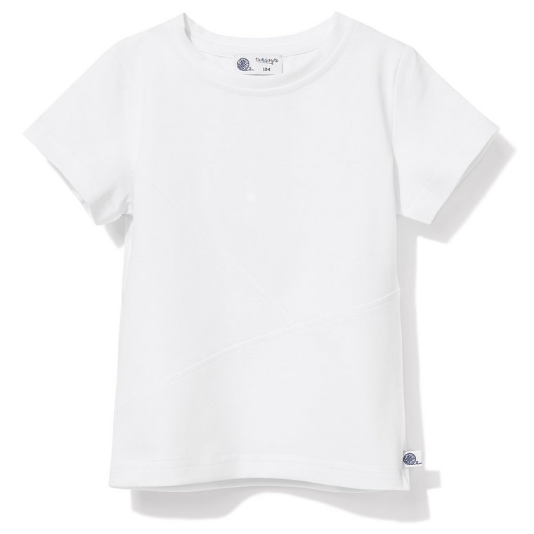 T-shirt z przeszyciami biały 92