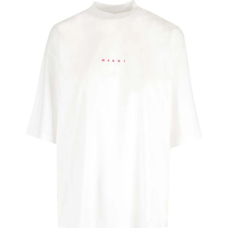 Bawełniany T-shirt z nadrukiem logo Marni