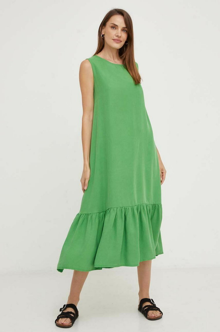 Answear Lab sukienka kolor zielony midi prosta
