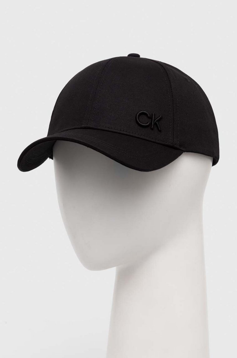 Calvin Klein czapka z daszkiem bawełniana kolor czarny K60K612000
