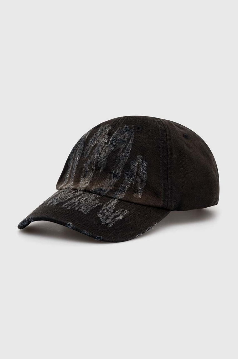 032C czapka z daszkiem bawełniana 'Crisis' Cap kolor czarny gładka SS24-A-0010