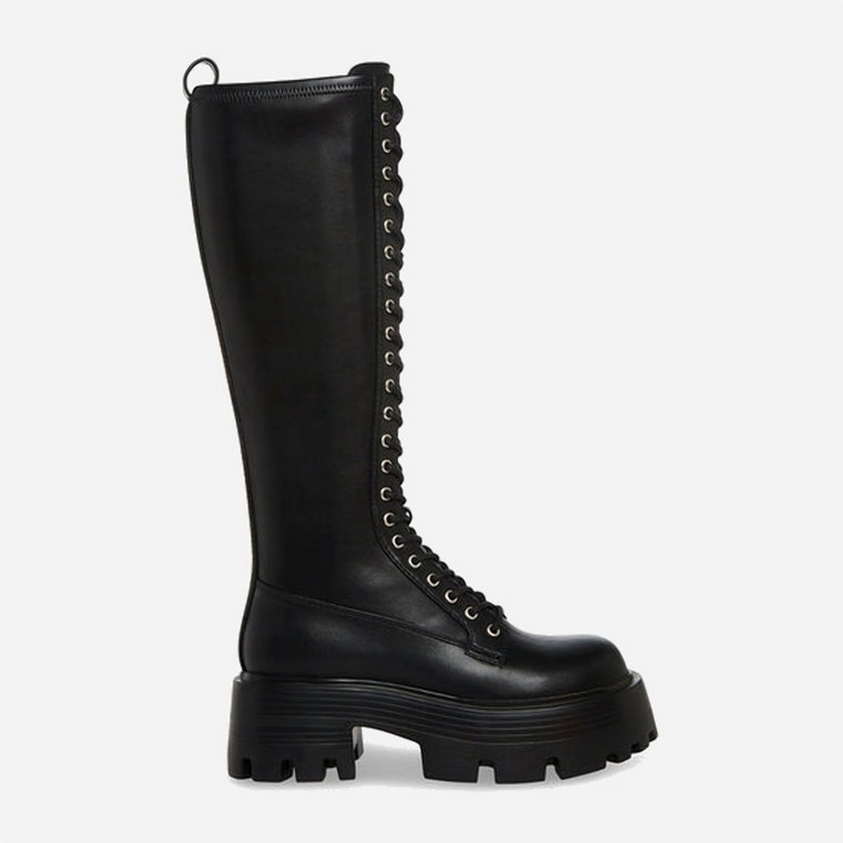 Kozaki damskie skórzane na grubej podeszwie sznurowane Steve Madden Hariet Boot SM11002722-001 38 23.8 cm Czarne (8720857171341). Kozaki damskie