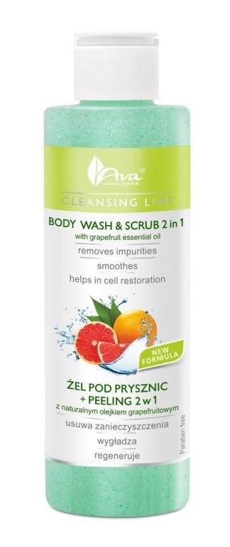 AVA, Cleansing Line, żel pod prysznic + peeling 2w1, 200 ml