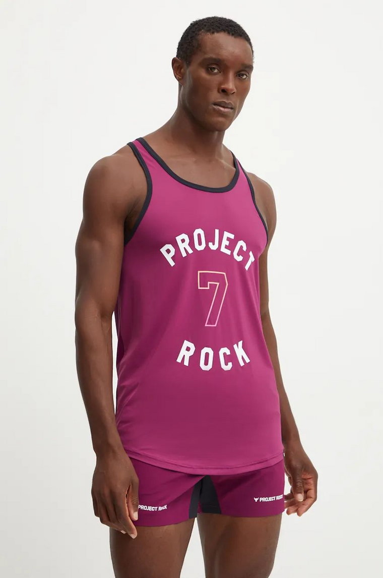 Under Armour t-shirt treningowy Project Rock kolor fioletowy 1386888