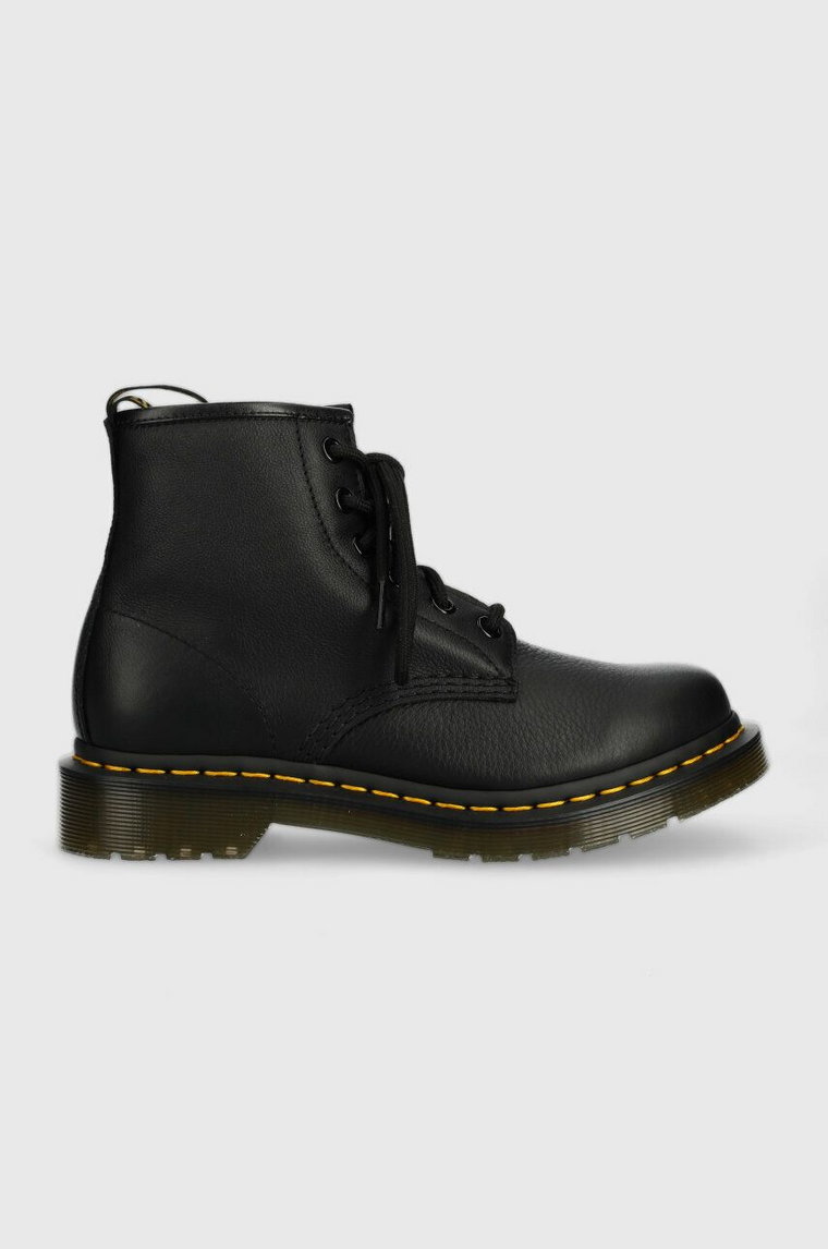 Dr. Martens workery skórzane 101 damskie kolor czarny na platformie DM30700001