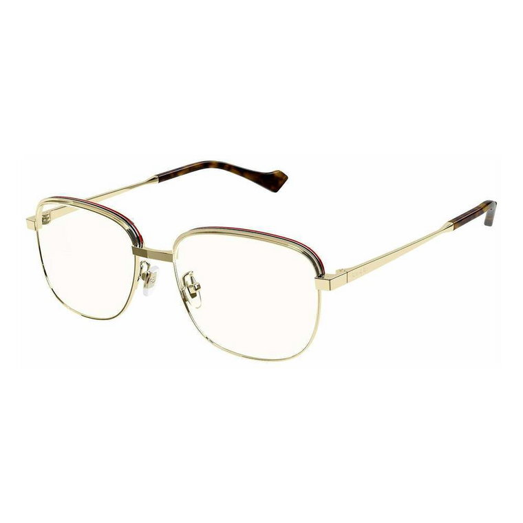 Stylowe okulary z pozłacaną oprawą Gucci