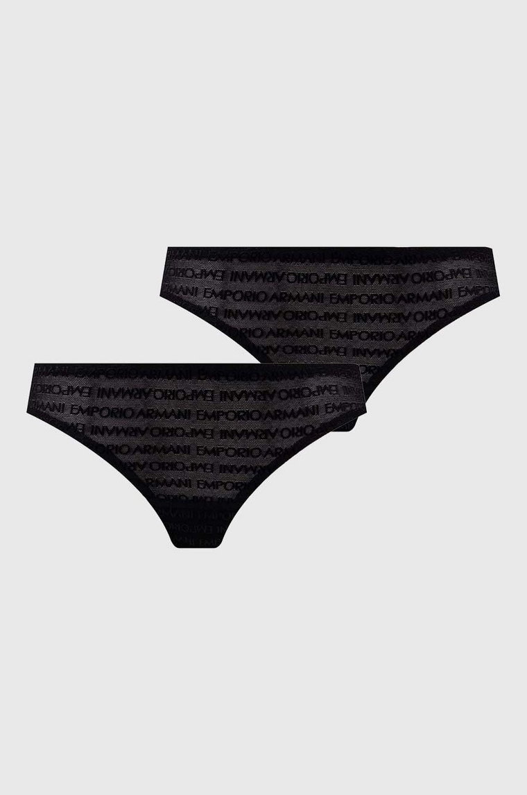 Emporio Armani Underwear stringi 2-pack kolor czarny transparentne