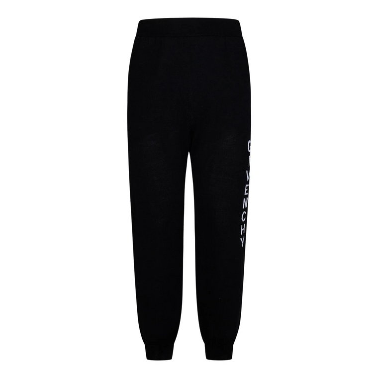 Czarne wełniane spodnie do joggingu z logo Givenchy