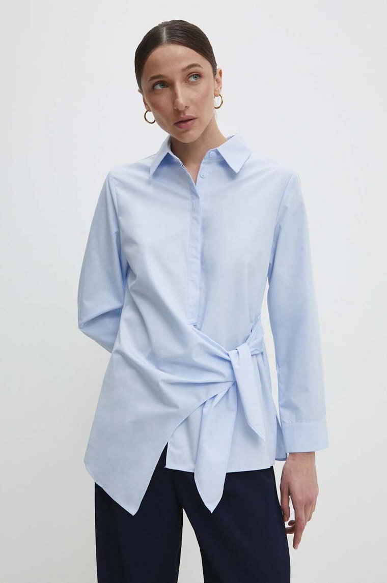 Answear Lab koszula damska kolor niebieski gładka