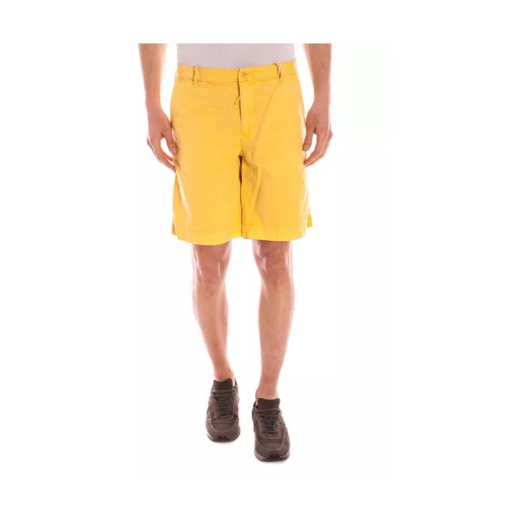 Żółte Bawełniane Jeansy & Spodnie Bermuda Gant