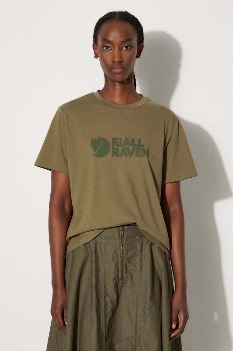 Fjallraven t-shirt Fjällräven Logo Tee W damski kolor zielony F87146.620