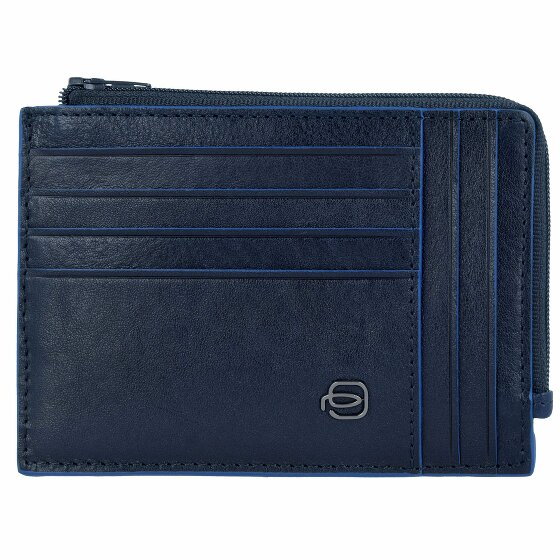 Piquadro Niebieskie kwadratowe specjalne etui na karty kredytowe RFID Skóra 12,5 cm blu