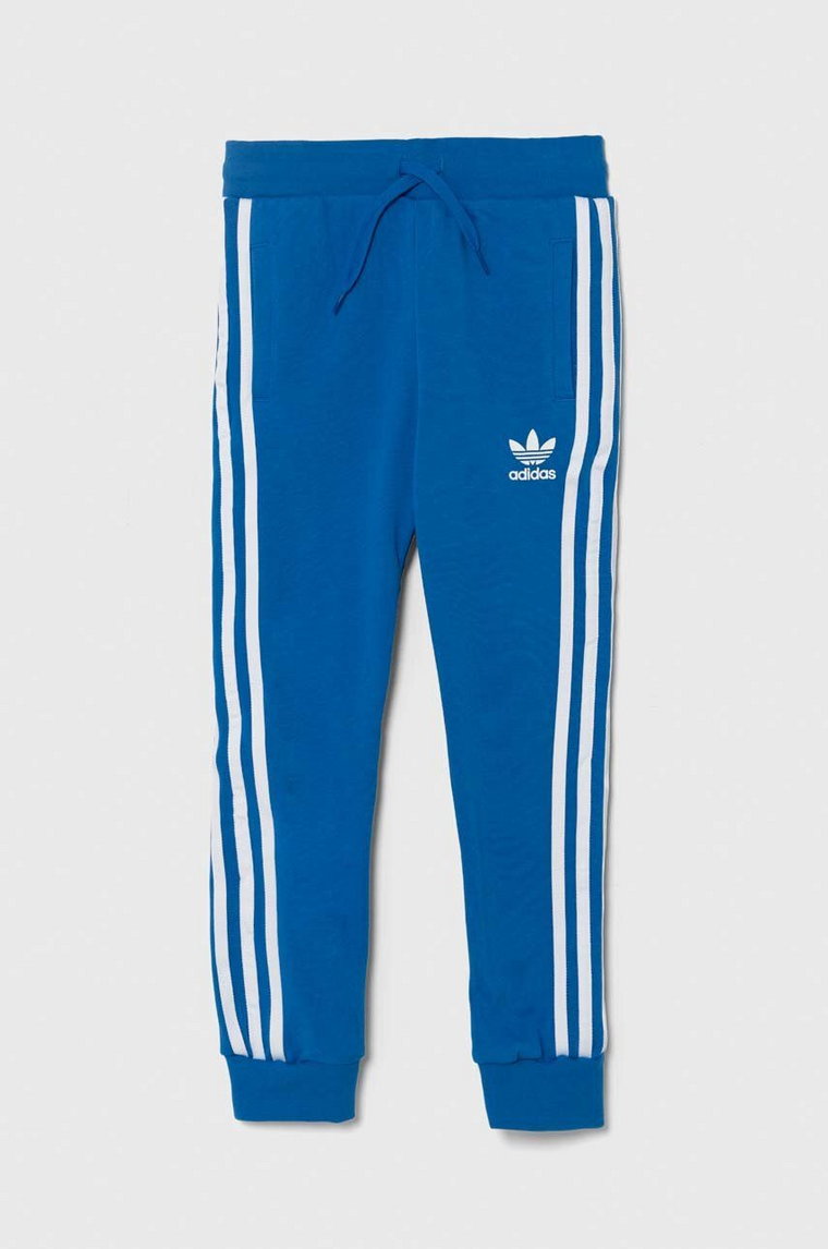 adidas Originals spodnie dresowe dziecięce TREFOIL PANTS kolor niebieski z aplikacją