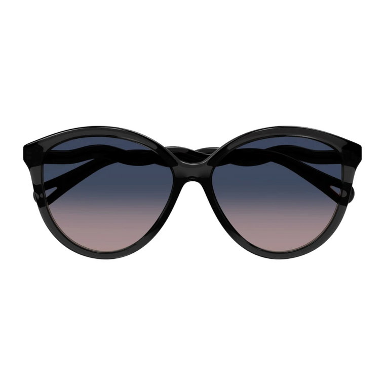 Szare okulary przeciwsłoneczne w kształcie owalu z półkocimi oczami Chloé
